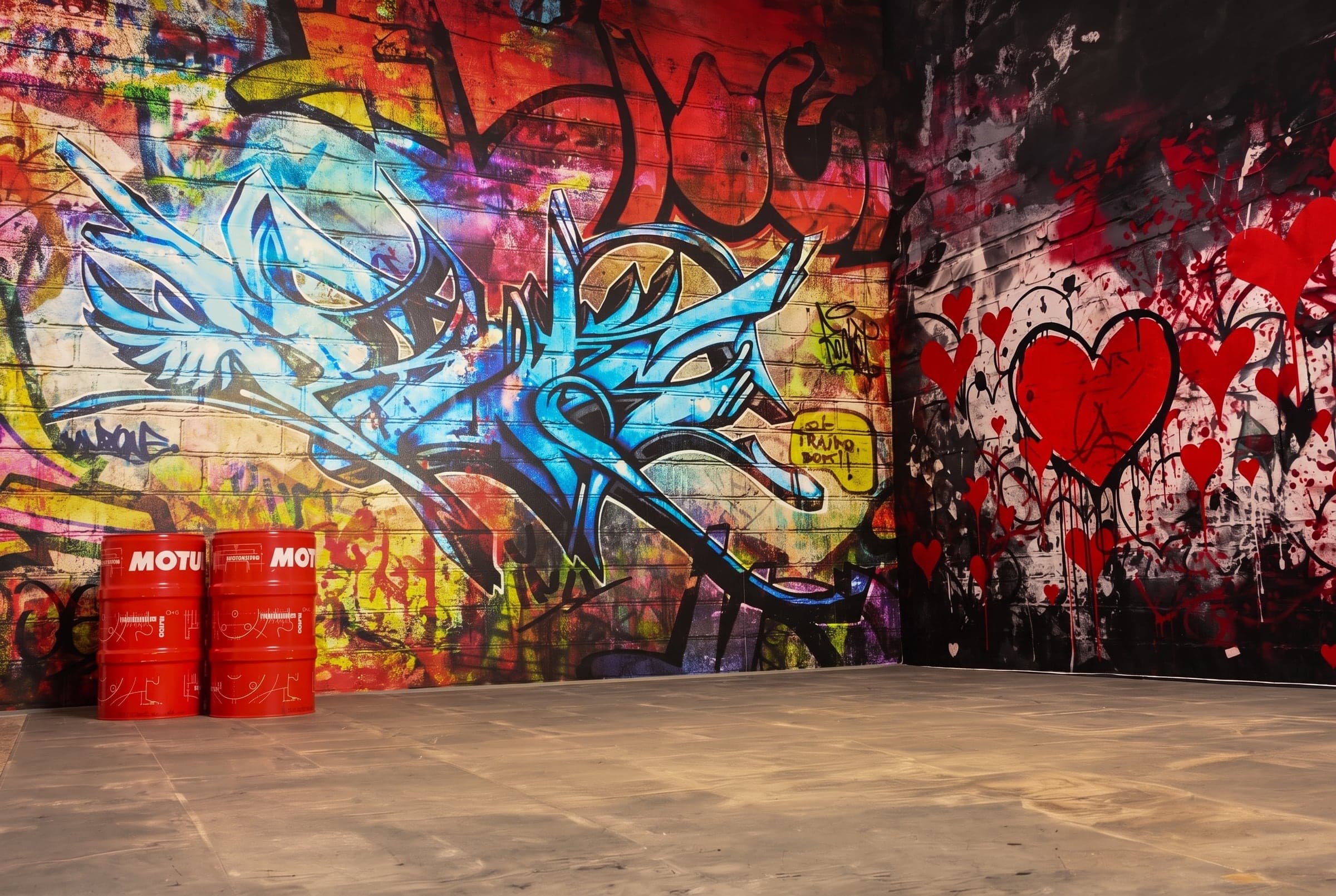 Graffiti-Set mit Street-Art-Wand